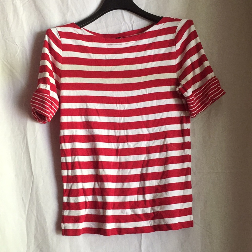 Ralph Lauren Red and White Striped Shirt